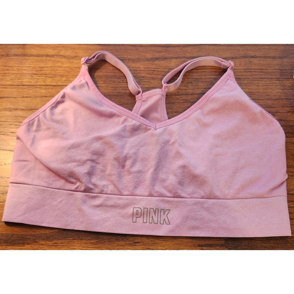 Victoria's Secret PINK Sport Seamless Lightly Lined Racerback Bra Pink XL